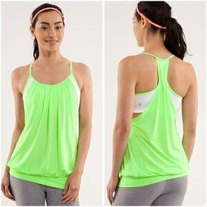 Lululemon No Limits Tank Zippy Green/White Size 4